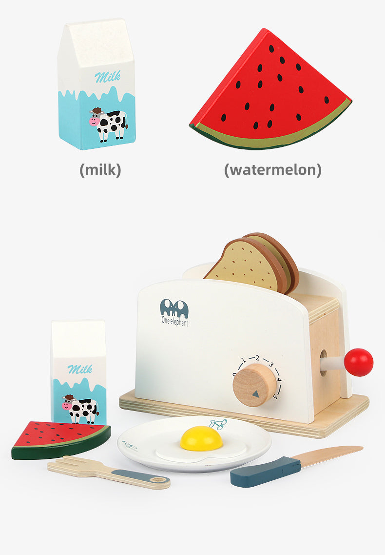 Wooden Toaster Toy Kitchen Playset