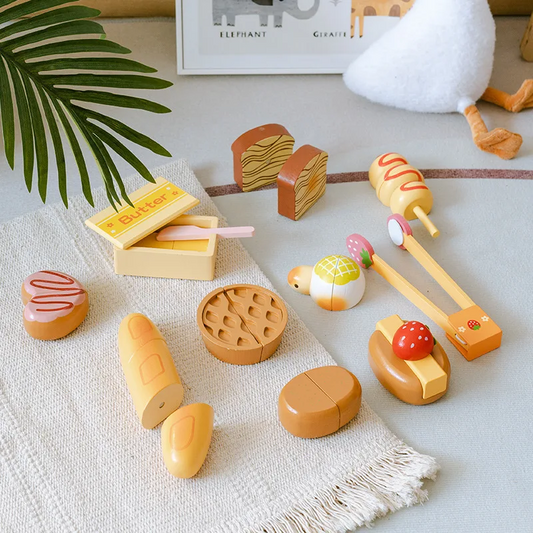 Wooden Magnetic Cutting Toast Set Toy