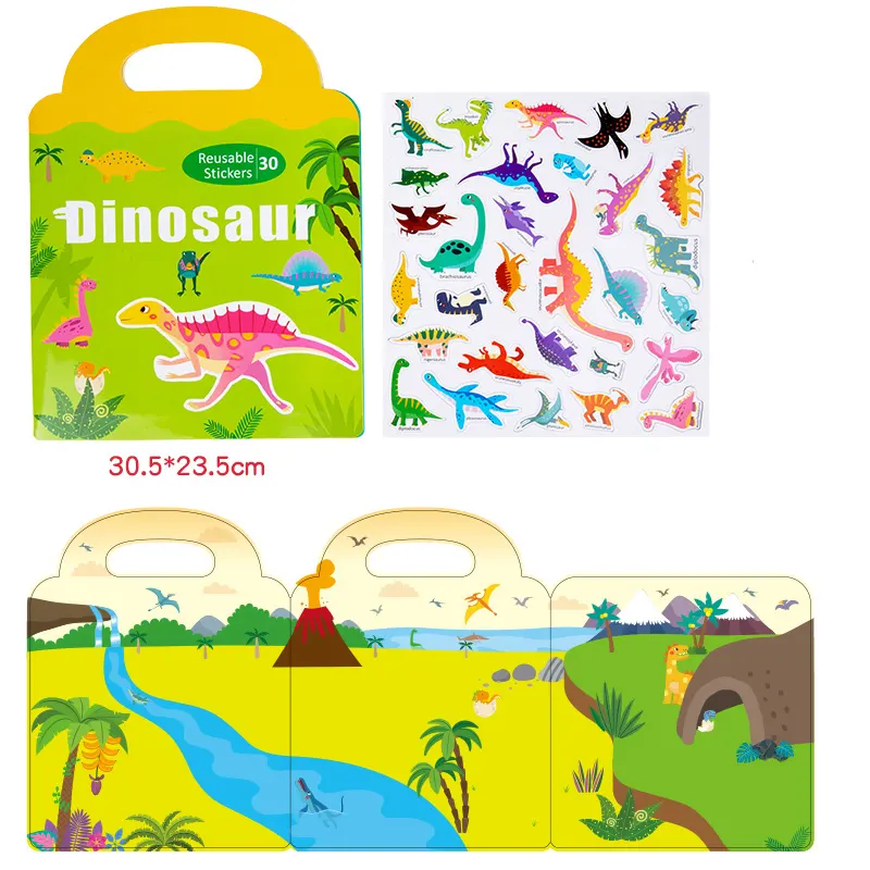 Preschool Montessori Educational  Magnetic Busy Book Reusable Sticker Puzzle Toy