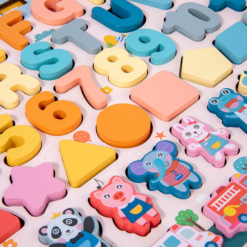 Wooden Multifunctional Logarithmic Board Matching Cognition Puzzle