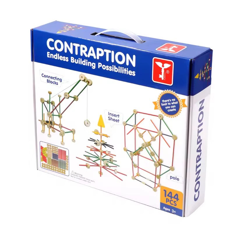Montessori Wooden DIY Kids Contraption Building & Construction Toy - 68 PCS