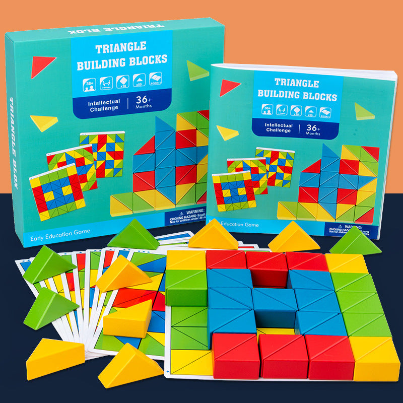 Attention Training Blocks - Montessori Wooden Building Set for Kids