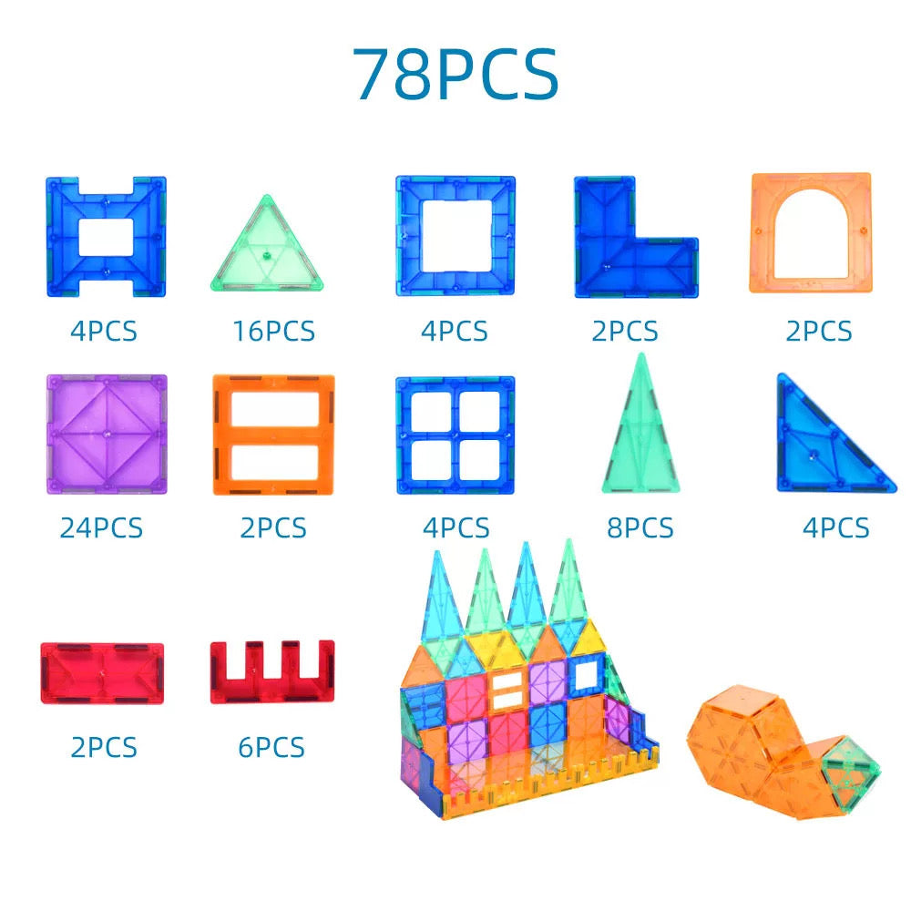 Rainbow Magnetic Building Tiles