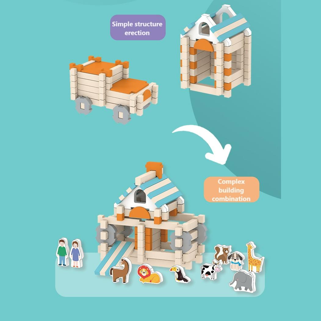 Architect Building Blocks – Wooden House Puzzle Game for Kids