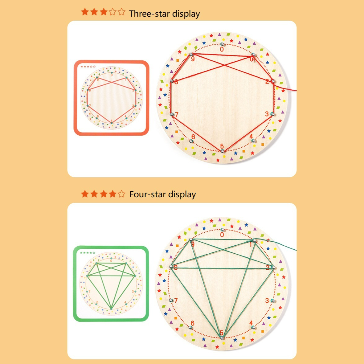 Montessori Threading Board - Wooden Nail & Rope Puzzle for Early Learning