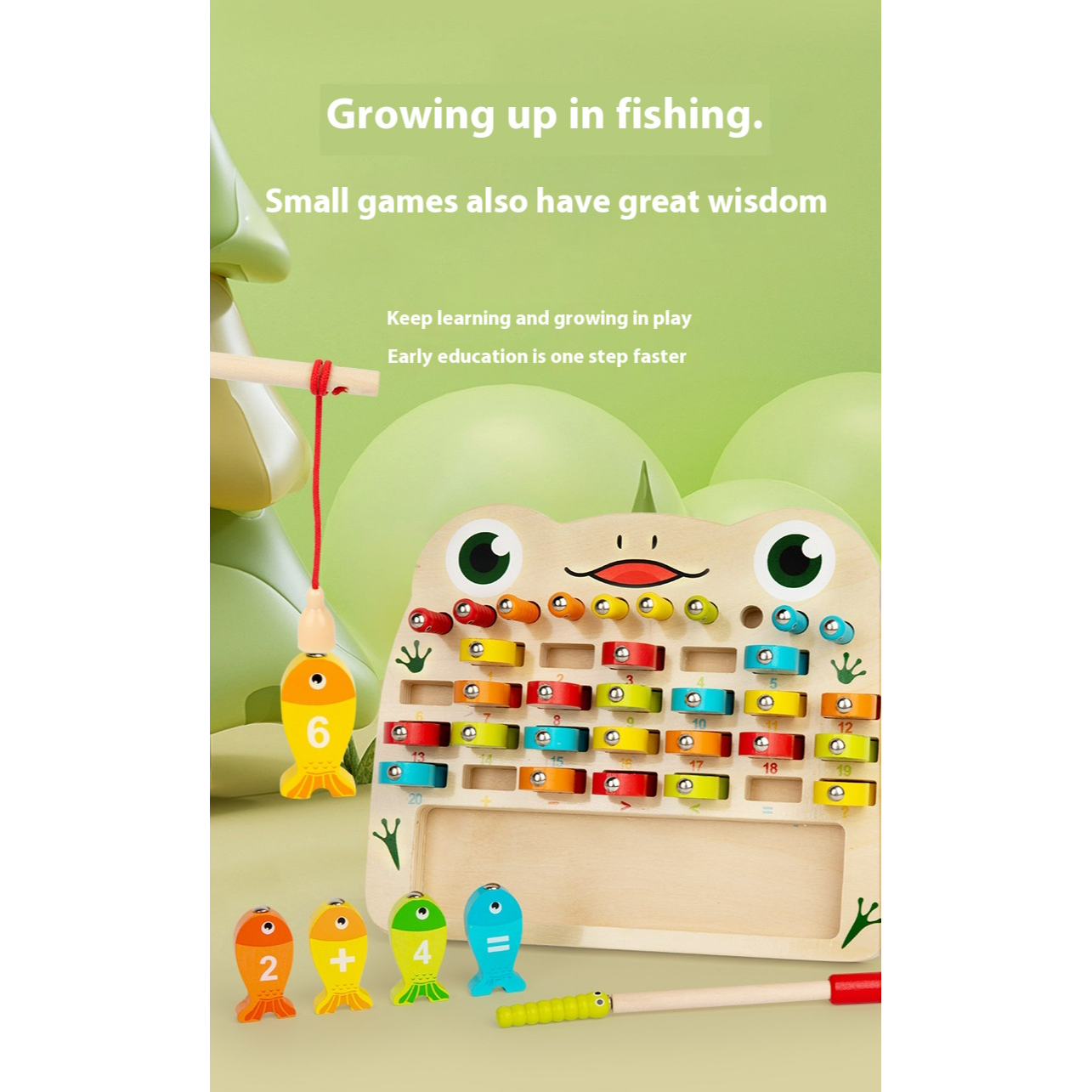 3-in-1 Montessori Fishing Toy – Alphabet, Numbers & Matching Wooden Game