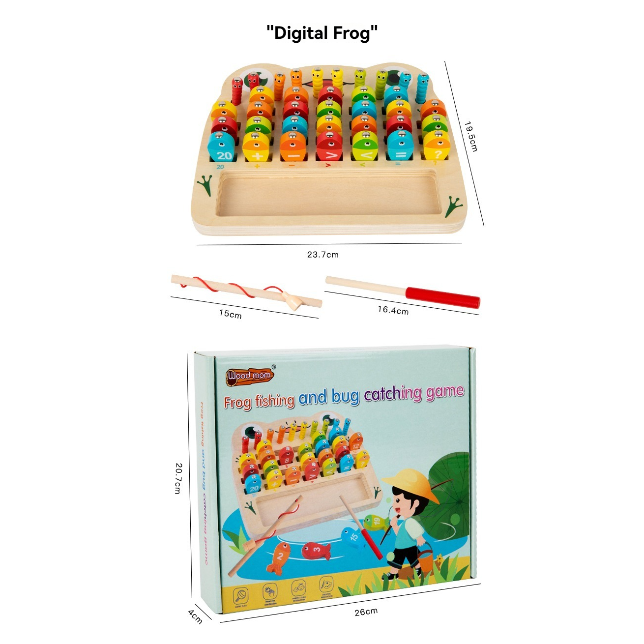 3-in-1 Montessori Fishing Toy – Alphabet, Numbers & Matching Wooden Game