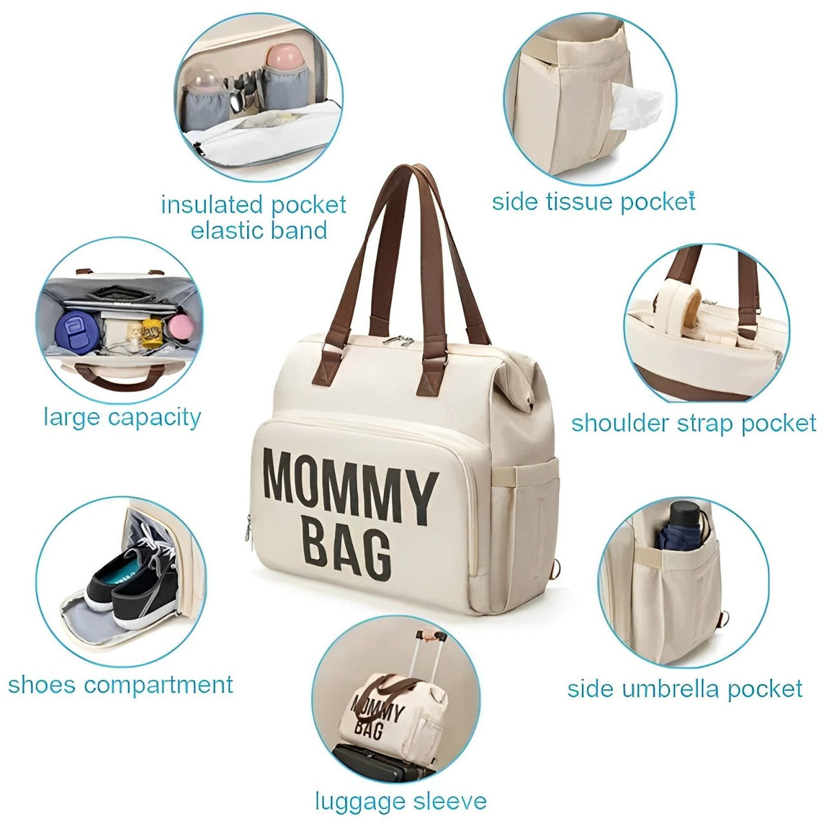 Labor Essential Multifunctional Mommy Diaper Bag