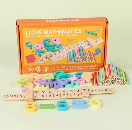 Wooden Addition and Subtraction Ruler Counting Sticks Teaching aid Toy