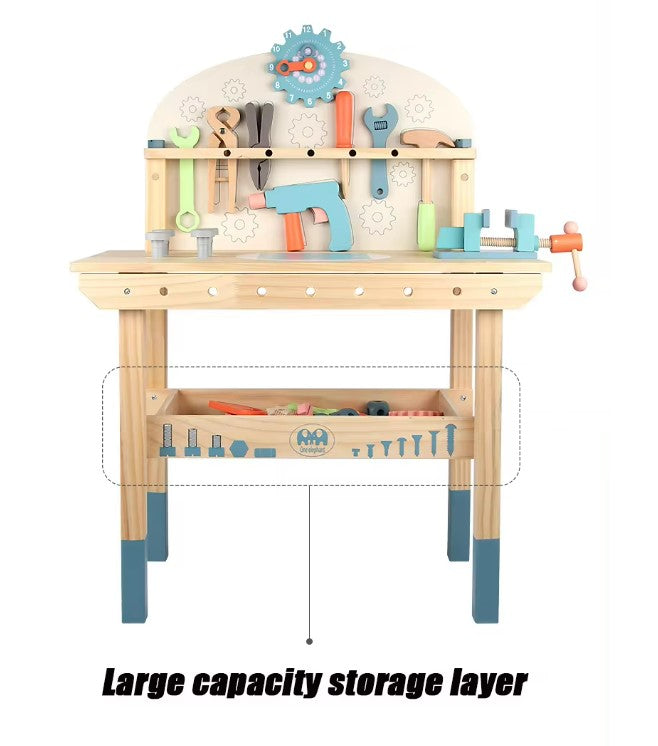 Wooden Large Tool Workbench Table Set