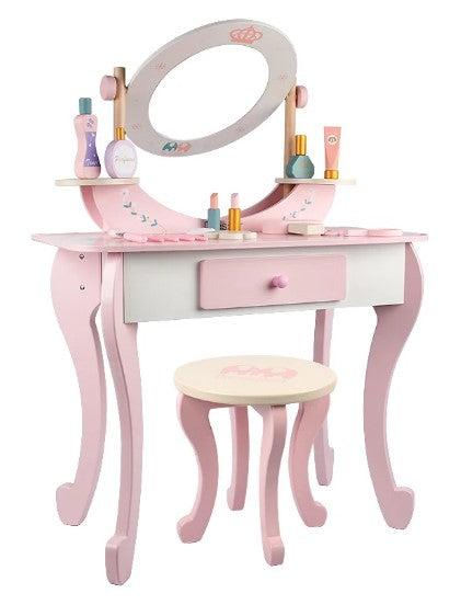 Wooden Princess Dressing Table and Chair Set