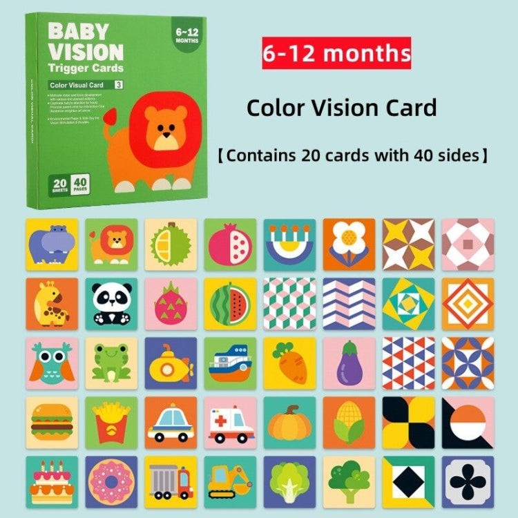 Montessori Learning Educational Baby Vision Stimulation Trigger Cards - 20 Sheets 40 Pages