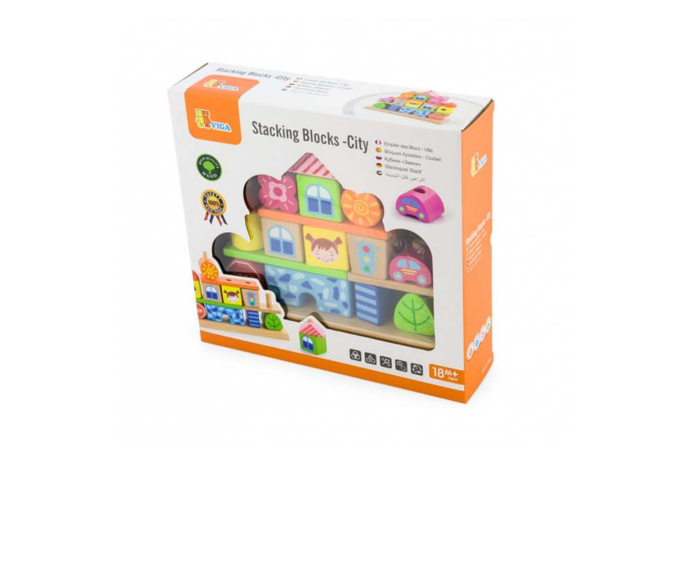 Wooden Stacking Blocks City