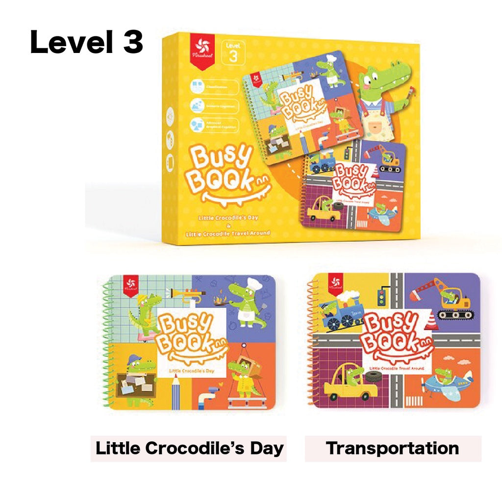 Pinwheel Preschool Montessori Educational Interactive Busy Book 5 Levels ( Each Box of 2 Books)