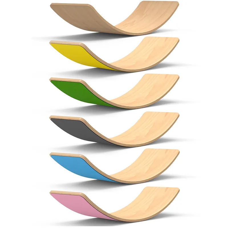 Curvy Multifunctional Wooden Wobble Balance Board – Sensory Training & Coordination Toy