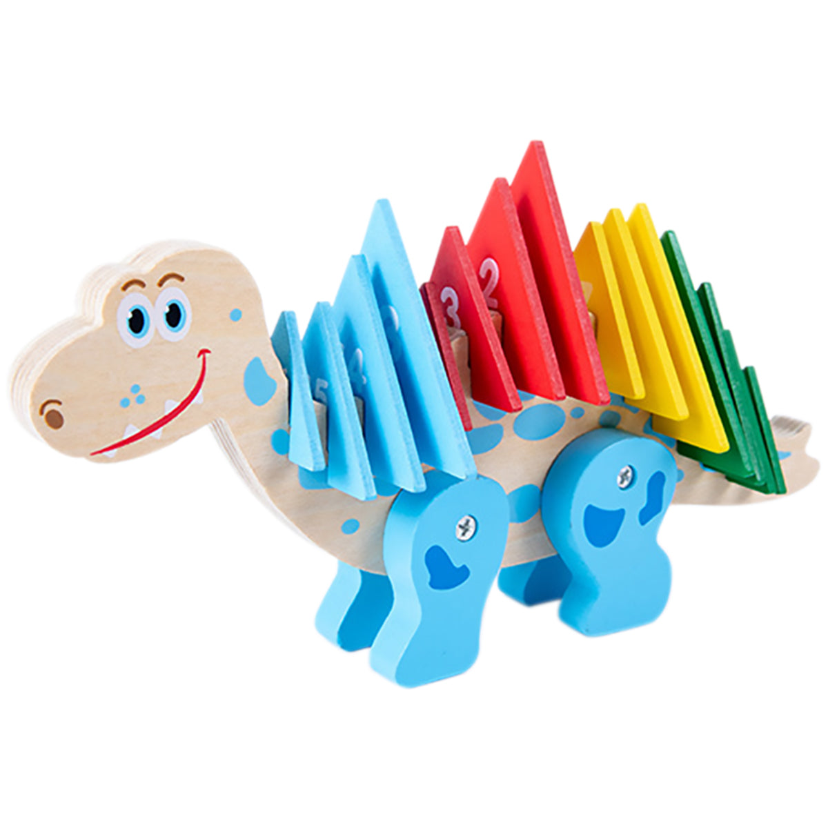 Wooden Dinosaur Color, Shapes, and Number Recognition Puzzles