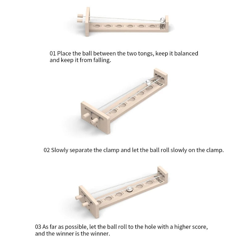 Wooden Stick-and-Ball Interactive Tabletop Ball Rolling Toy