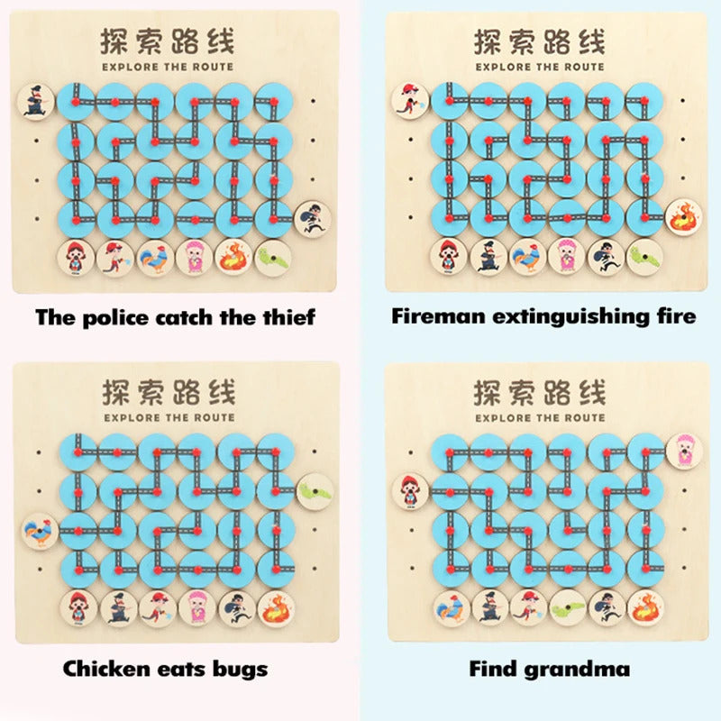 Wooden Explore the Route Maze Puzzle