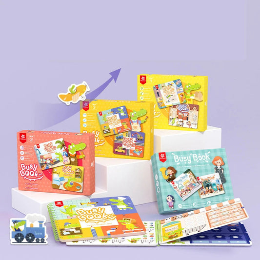 Pinwheel Preschool Montessori Educational Interactive Busy Book 5 Levels ( Each Box of 2 Books)