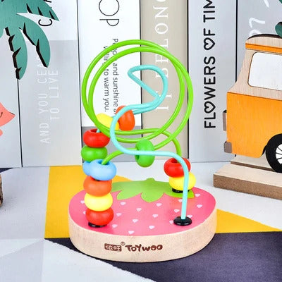 Wooden Around Beads Wire Maze Toy