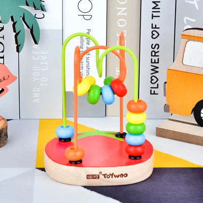 Wooden Around Beads Wire Maze Toy