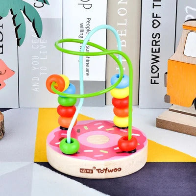 Wooden Around Beads Wire Maze Toy