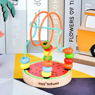 Wooden Around Beads Wire Maze Toy