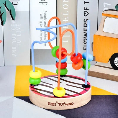 Wooden Around Beads Wire Maze Toy
