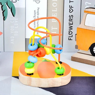Wooden Around Beads Wire Maze Toy