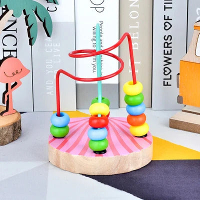 Wooden Around Beads Wire Maze Toy