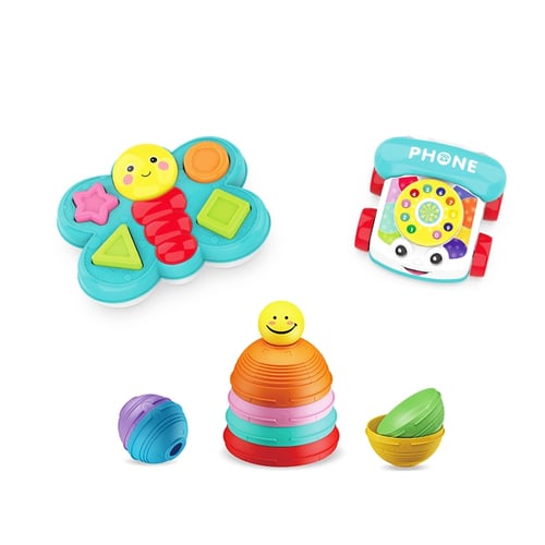 Baby Toy Gift Set – Phone, Butterfly, and Stacking Toys