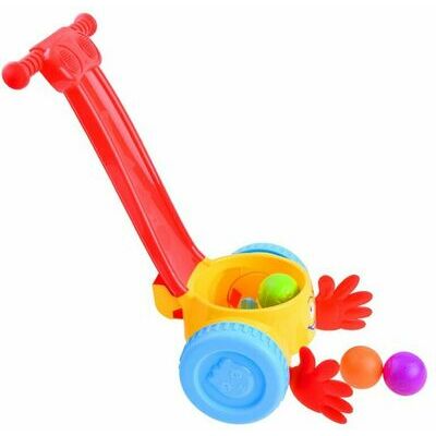 Pushing toy with colored balls
