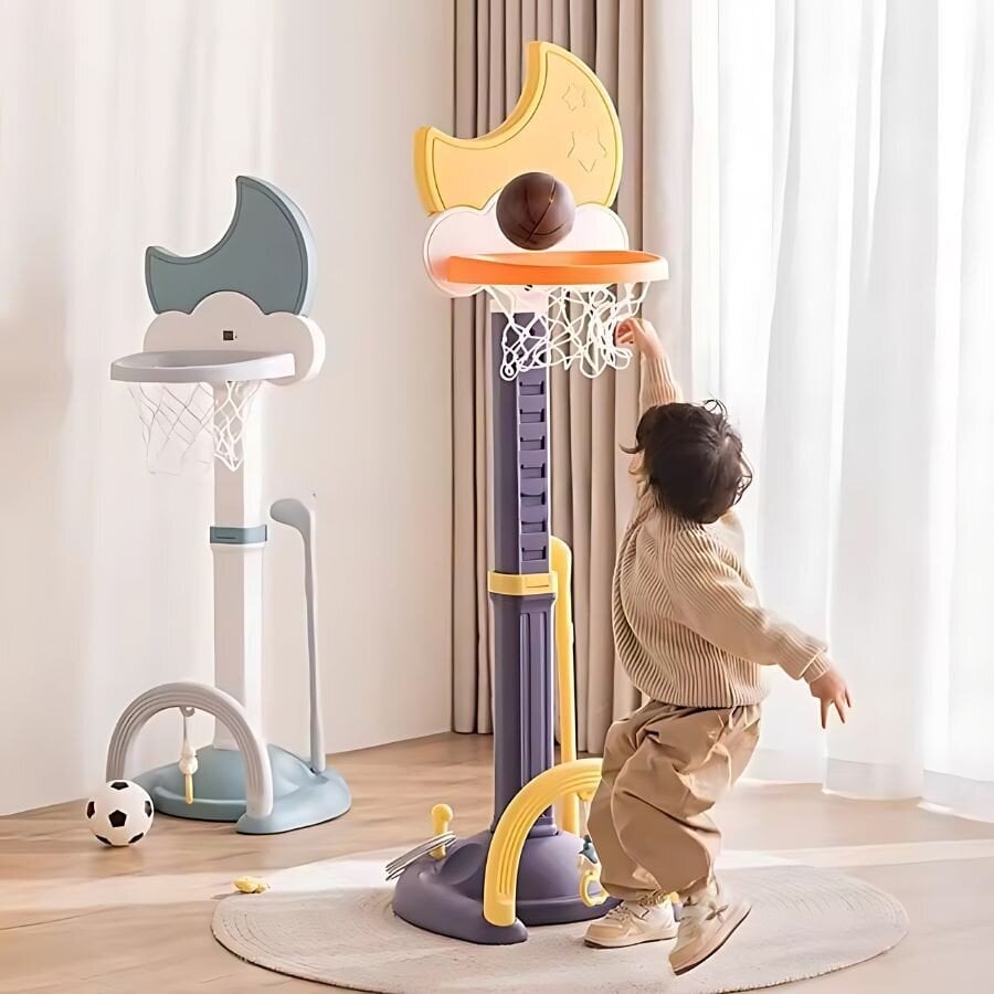 4-in-1  Basketball Hoop, Soccer Goal, Golf Game, and Ring Toss Sports Activity Set