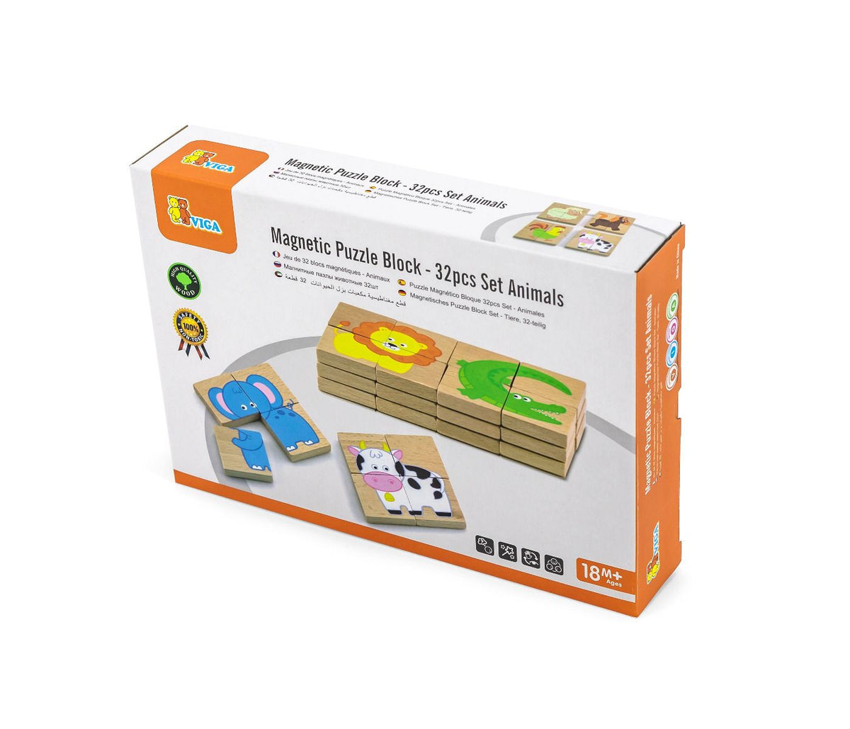 MAGNETIC PUZZLE BLOCK - 32PCS SET ANIMALS