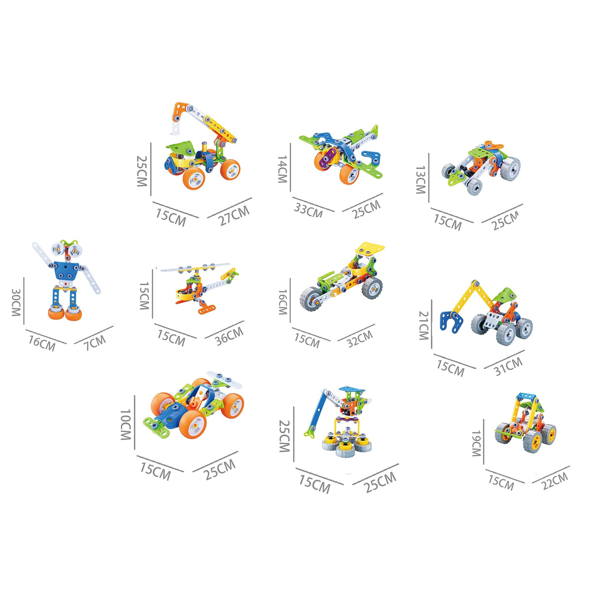 Steam 10-in-1 Self-assembly Car Educational Constructor Toy - 167 PCS