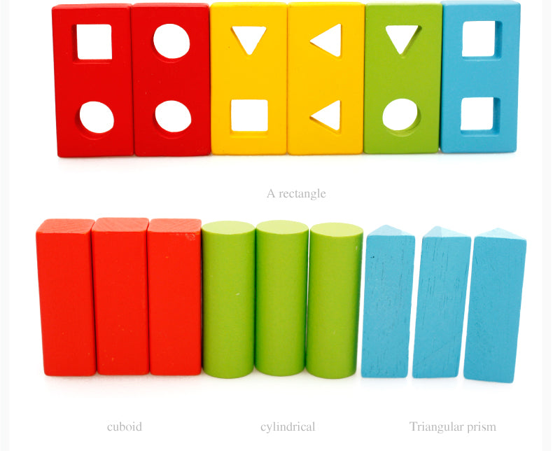 Wooden Educational Geometric Shape Sorter: Cube Puzzle and Stacking Game for Kids