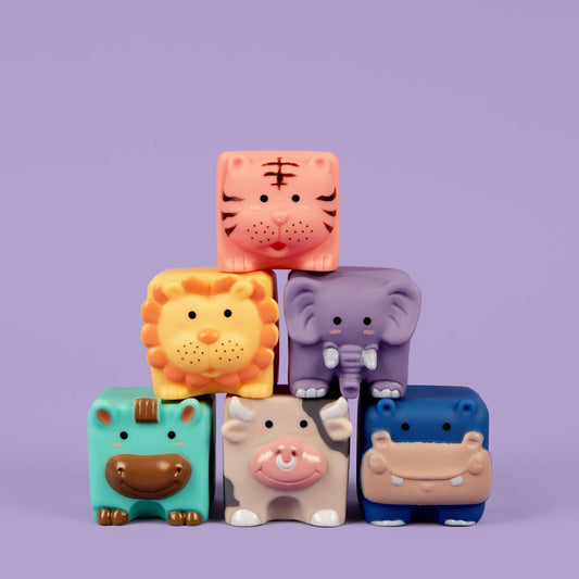 6 PCS Animals Silicon Building Blocks