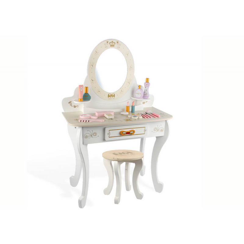 Wooden Princess Dressing Table and Chair Set