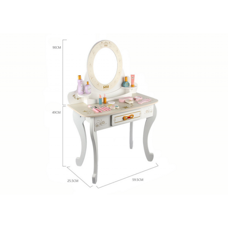 Wooden Princess Dressing Table and Chair Set
