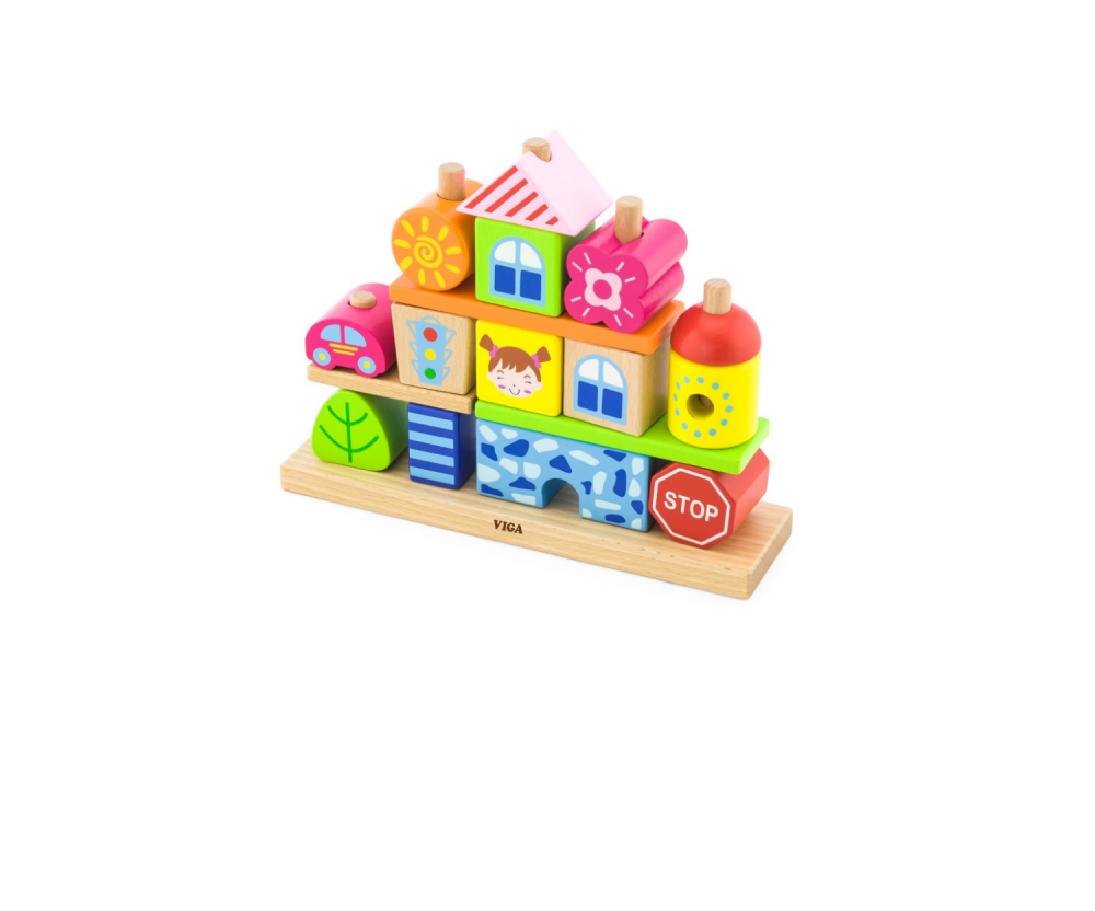 Wooden Stacking Blocks City